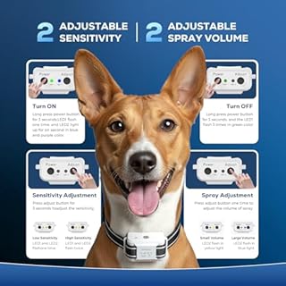 Collier Anti Aboiement Chien, Citronnelle Collier Anti Aboiement Chien Spray, Colliers de Dressage Rechargeables Et Sécuritaires avec 2 Sangles pour Le Remplacement