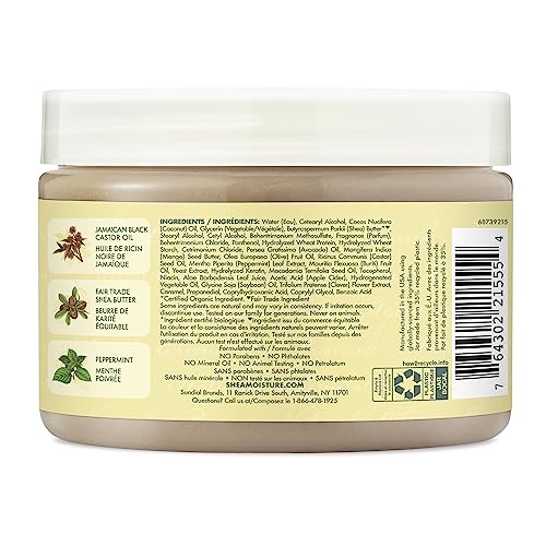 Shea Moisture Strengthen & Restore Hair Treatment Masque for dry hair Jamaican Black Castor Oil deep conditioner with Shea Butter, Peppermint and Apple Cider Vinegar 326 g - Image 4