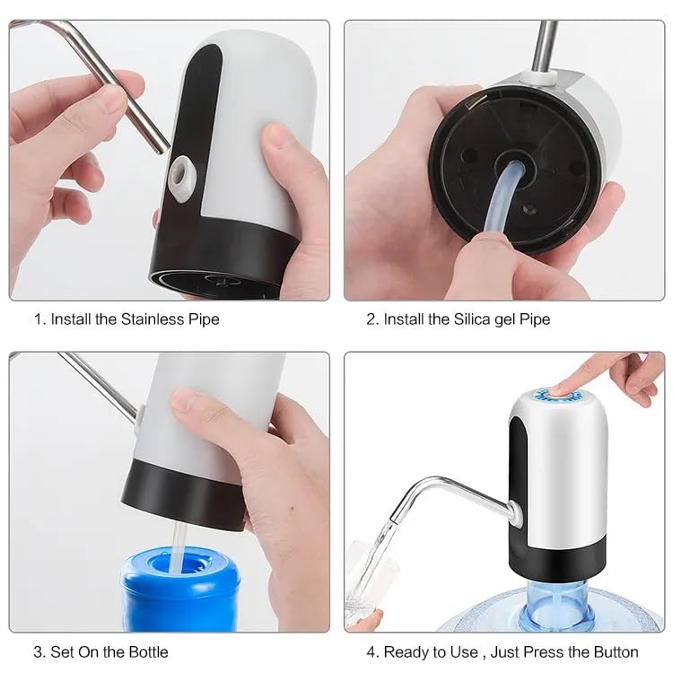 Image of VEROX Automatic Water Dispenser Pump for 20 Litre Bottle for Home, Office Type C USB Charging Water Pump- White