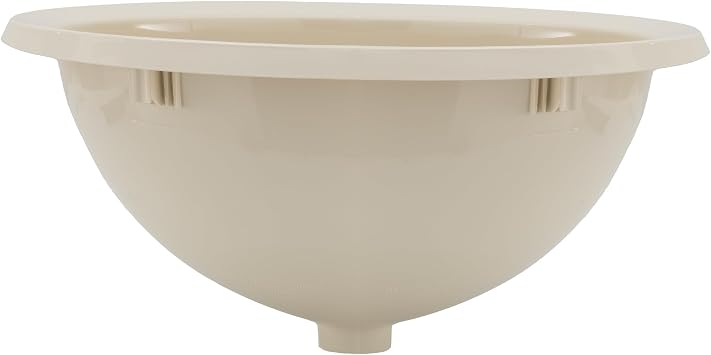ToughGrade Single Bowl RV 13-3/4 Long x 10-3/8 Wide Bathroom Sink (White/Parchment) (Parchment)