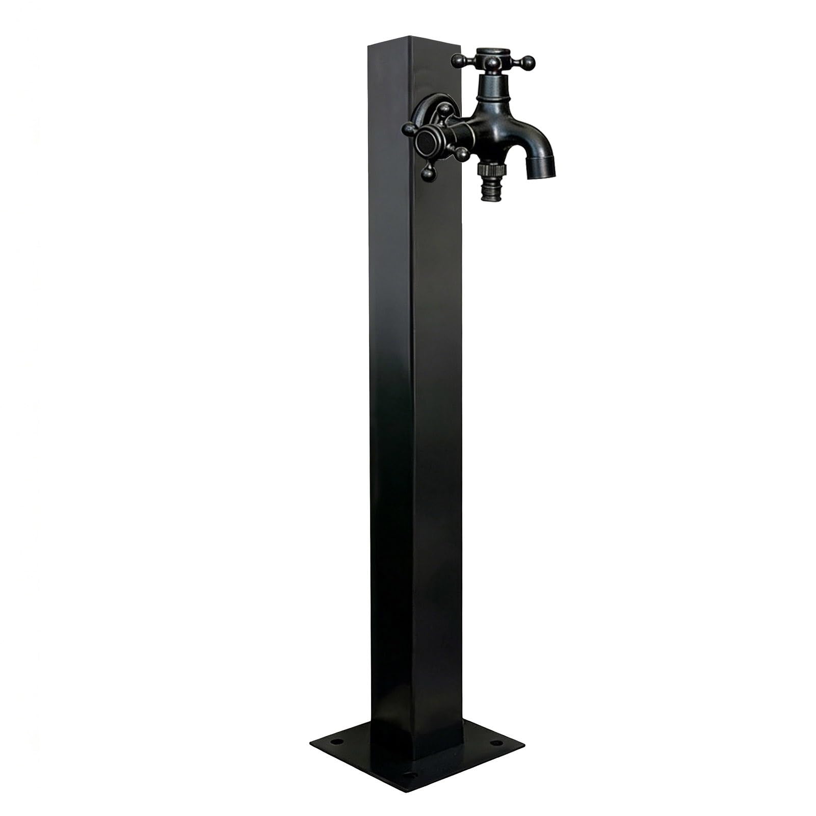 Gaommini Square B Freestanding Dispenser Hydrant With Brass Faucet, Outdoor Stainless Steel Garden Water Column For Patio Yard Garden Lawn, Freeze Proof Water Spigot(,Height: 60Cm/23.6In)