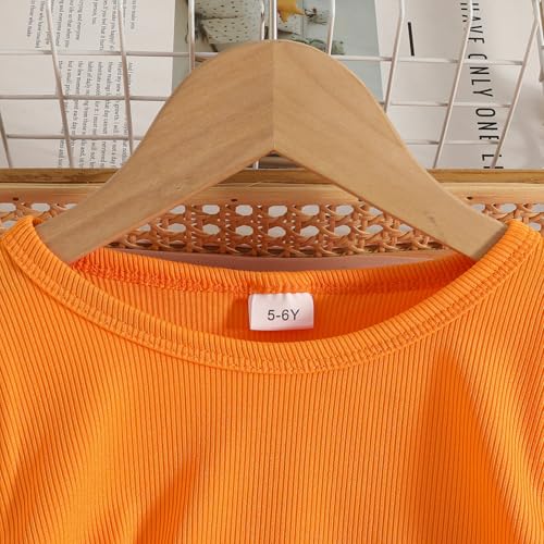 Image of Kids Toddler Girl Clothes Ruched Drawstring Long Sleeve Top and Girls Flared Pants 2Pcs Girls Outfits Size (5-10T)