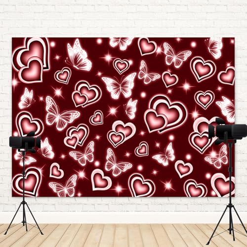 Fondo fotográfico 7x5ft Corazón Rojo decorativo miniatura 4