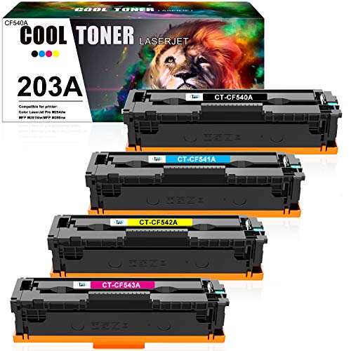 Cool Toner Compatible pour HP 203A 203X CF540A CF540X CF541A CF542A CF543A Cartouche pour HP Color Laserjet Pro MFP M281fdw M281fdn M280nw M281cdw M281 HP Color Laserjet Pro M254dw M254nw M254dn M254
