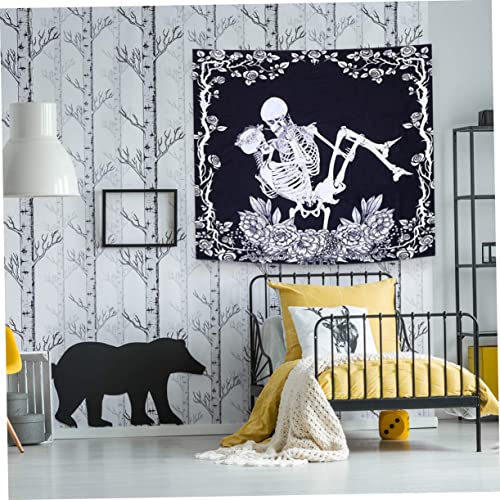 Tapiz de Halloween de calaveras para decoración de verano en dormitorio 4
