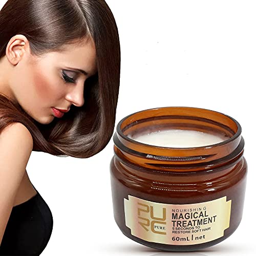 PURC Hair Mask Deep Conditioner, Hair Treatment, Hair Mask For Dry Damaged Hair And Growth, Hair Moisturizer, Anti Frizz Hair Products, 5 Seconds Repairs Damage Hair Root Split End Repair (60ML)