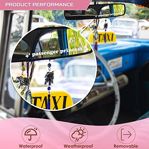 Aolamegs Passenger Princess Sticker, 3 Pack Cute Stickers For Car Window Rearview Mirror, Funny Girl Car Accessories Car Mirror Decal (White) #TOP1