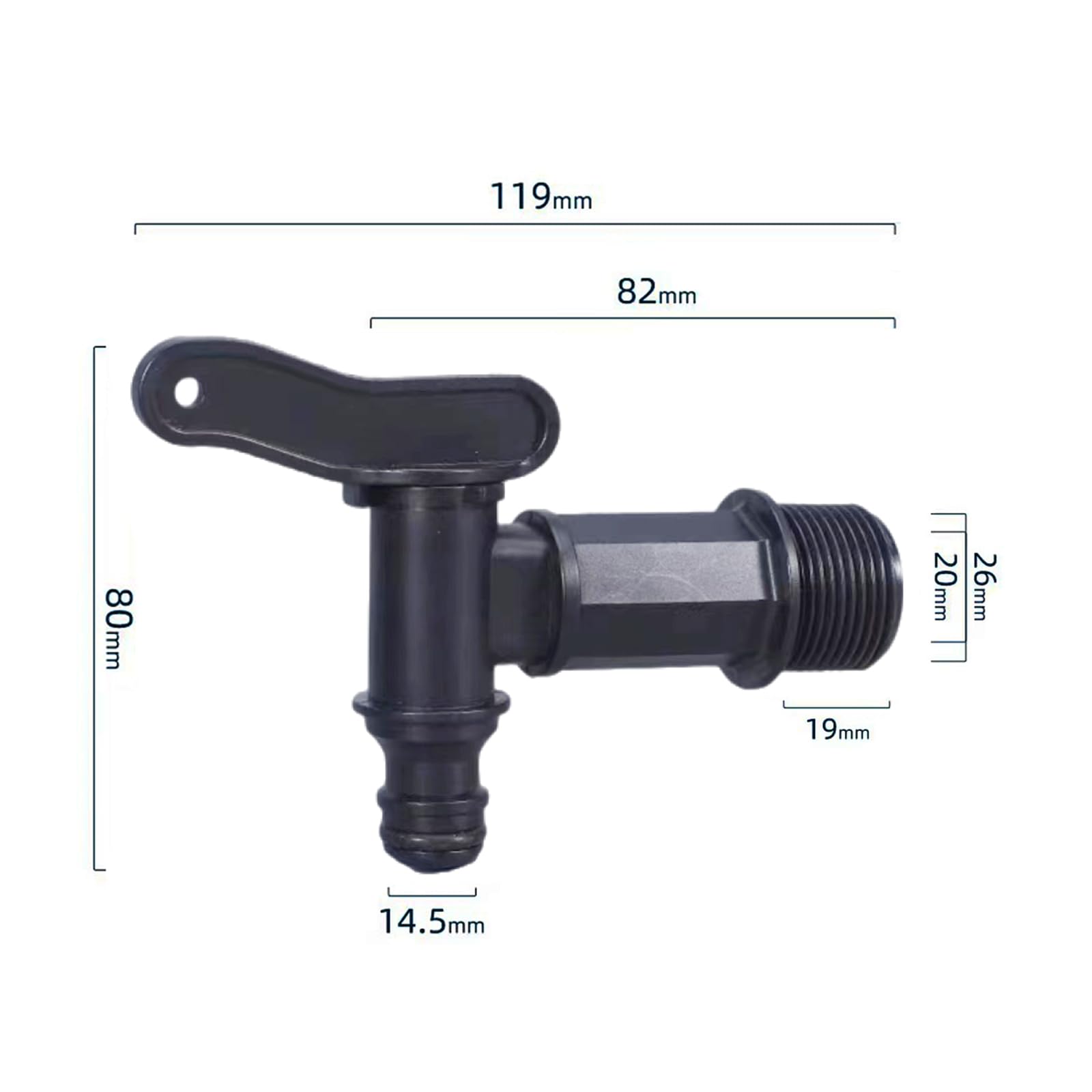 Set 2 Rubinetti di Ricambio in Plastica con Nastro Impermeabile, rubinetto da 3/4 pollici - Utili per Giardino, Casa, e Raccolta Acqua Piovana