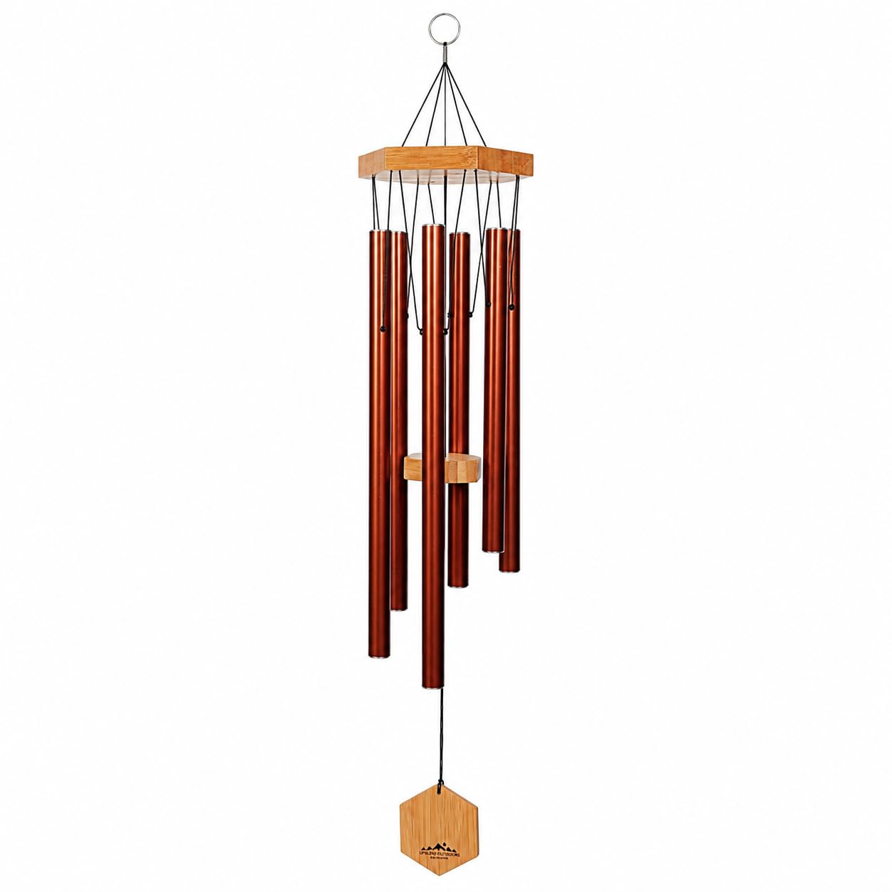 Windspiel für Menschen, die ihre Nachbarn mögen, beruhigende melodische Töne und solide konstruiertes Bambus/Aluminium-Glocke, Veranda, Garten oder Hinterhof.