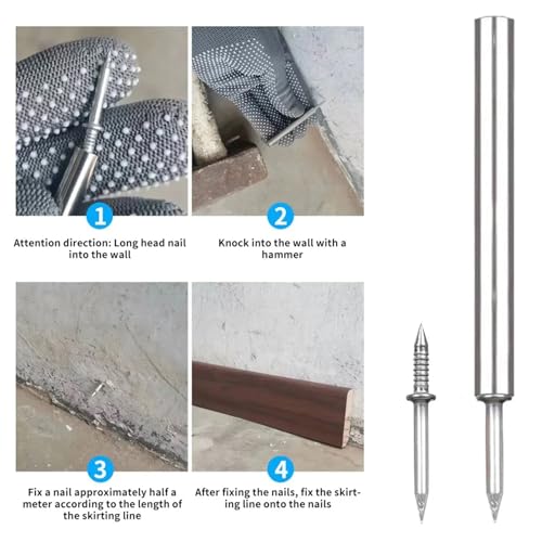 Clavos invisibles de doble cara para instalación y fijación de zócalos, alta resistencia, 600 unidades miniatura 2