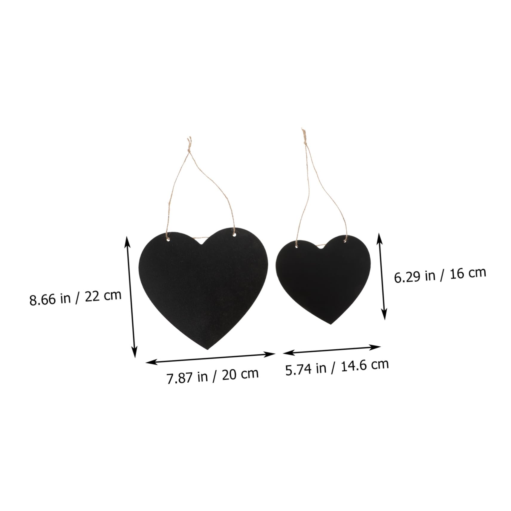 HOODANCOS 4Pcs Heart Hanging Chalkboard Plaque for Home Decor Unique Door Art Decoration Versatile Wall Hanging Sign for Shops Cafes and Parties