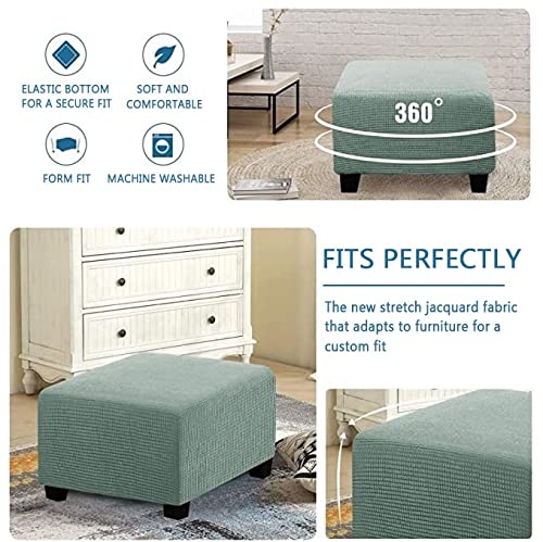 Copri Pouf Elasticizzato 80x80cm - Fodera Per Ottomano E Sgabello In Jacquard