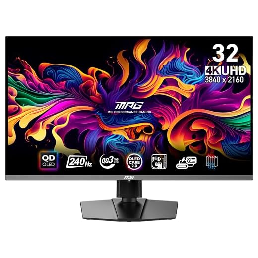 MSI MPG 321URX QD-OLED Gaming Monitor 31,5 Zoll 4K UHD – Quantum Dot OLED 3840 x 2160, 240 Hz / 0,03 ms, 99% DCI-P3, ΔE≤2, DisplayHDR True Black 400, KVM, RGB - DP 1.4a, HDMI 2.1, USB Type-C