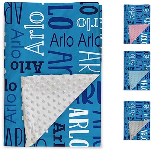 Image of Custom Baby Blanket - Personalized Names Design - Soft Plush Blanket with Double Layer Dotted Backing for Boys Girls Color08(30x40 inches)