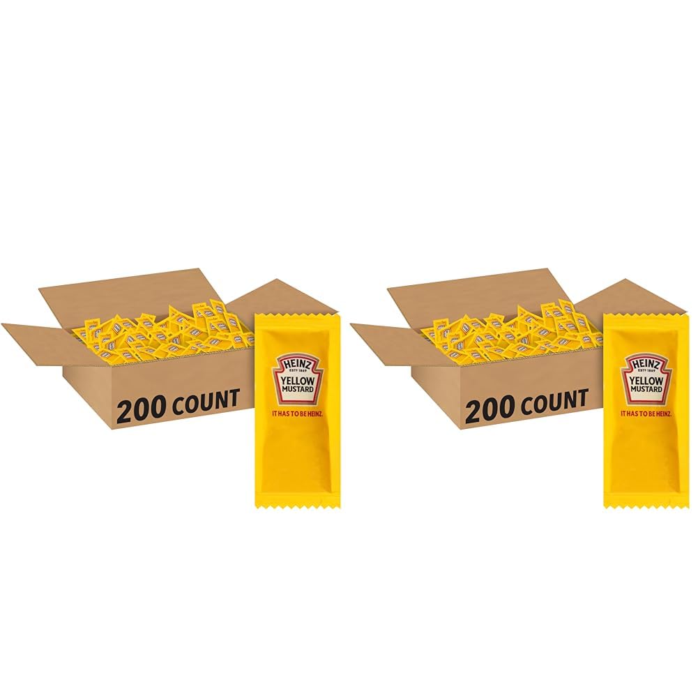 HeinzMild Mustard Single Serve Packet (0.2 oz Packets, Pack of 400)