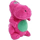 goDog Dinos T-Rex Tough Plush Dog Toy with Chew Guard Technology, Pink, Small