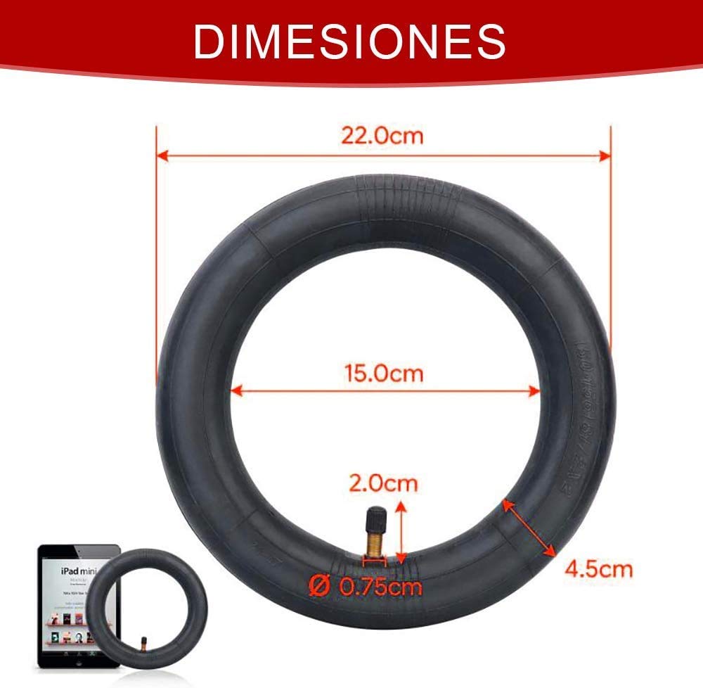 SGMY 8.5 Inch Double Thickness Inner Tubes Tires Electric Scooter Rubber Tire 8 1/2x 2 Replacement Tyre for Xiaomi M365 Other 8.5-Inch Universal Inflatable Inner And Outer Tubes (2Inner tube)