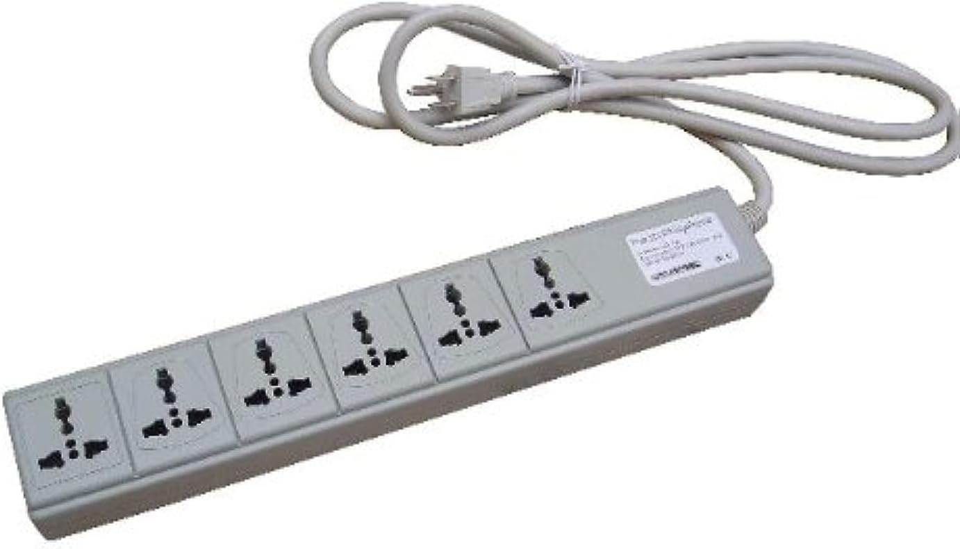 VCT USP600 - Universal Power Strip 6 Outlets 100V to 220V/250V and 3500 Watts Built-in Universal Surge Protector with Window Shutters and Circuit Breaker for Worldwide Use