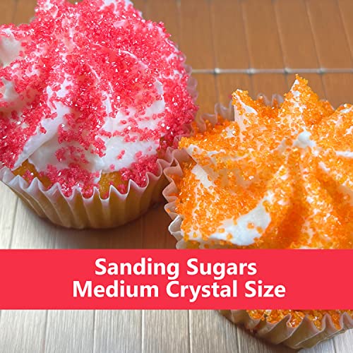 Ultimate Baker Naturally Colored Sanding Sugar (6Oz Bottle) - Medium Crystal Cake Decorating Sugar, Colored Sugar For Cookies, Cupcakes And Baking (Red) #TOP2