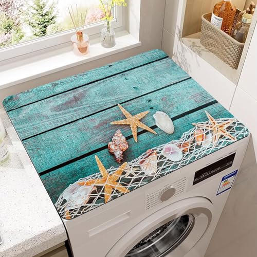 Housse de Machine à Laver,60x60 cm Tapis de Protection Antidérapant pour Dessus de Machine à Laver,pour Machine à Laver,Sèche-Linge,Cuisines,Salles de...