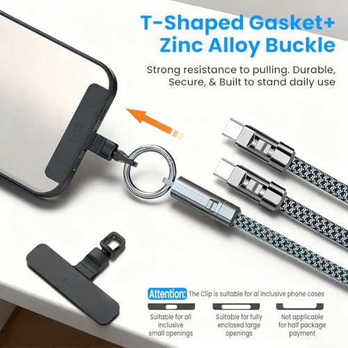 Image of ZORBES Mobile Lanyard 30cm Hand Strap with Integrated 240W USB C Data Cable