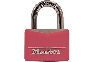 Master Lock Small Keyed Pink Aluminum Padlock for School, Gym Locker or Outdoor Shed