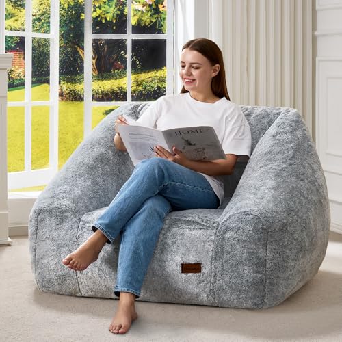 Hobestluk Oversized Bean Bag Chair for Adults with Filler, Large