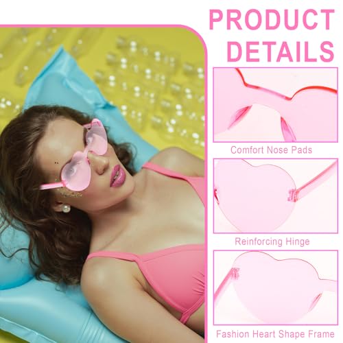 Image of Heart Sunglasses 12 /18 /24 Pcs Heart Shaped Glasses for Women Cute Funny Party Glasses Party Favors Accessories