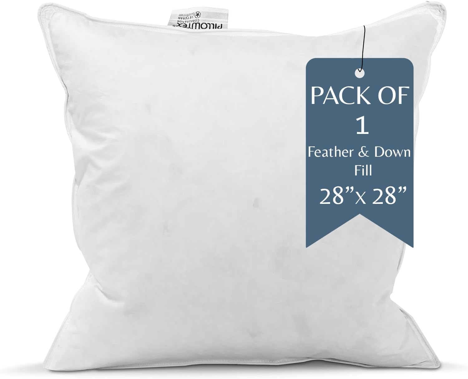 Pillowtex 12x17 White Duck Feather & Down Pillow Inserts, Pillow Forms for Couches or Bedrooms, Decorative Sham Stuffers