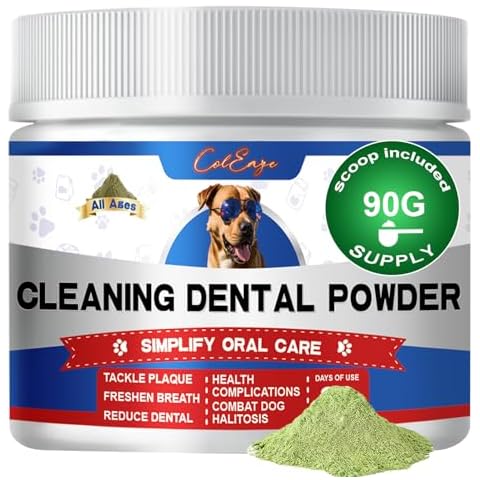 ColEaze Dog Teeth Cleaning Powder - Dog Plaque and Tartar Remover - Dental Powder for Dogs Teeth with Activated Carbon- Dog Breath Freshener to Help Dog Dental Care Cover