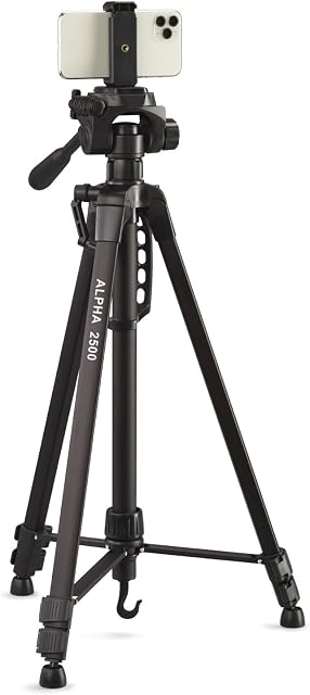 CULLMANN - 52127 - Statyw Alpha 2500 BT mobile z uchwytem na smartfon i wyzwalaczem Bluetooth (wysokość wysuwu 165 cm, z 3-kierunkową głowicą, maks. obciążenie 2,5 kg, waga 1258 g), czarny