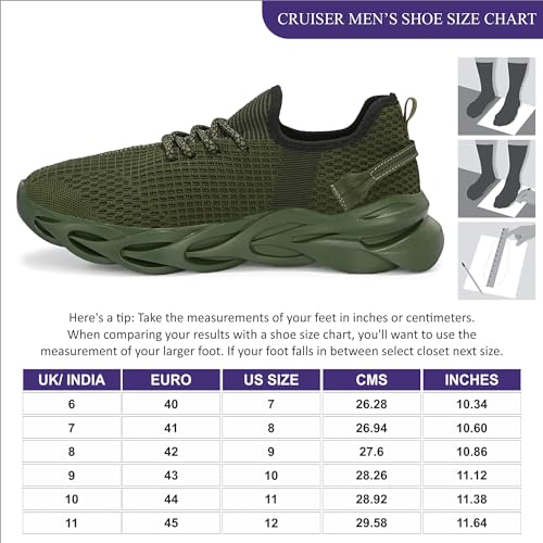 Image of Cruiser Sneaker for Men | Lightweight & Stylish | Breathable Mesh Lace-Up Shoes | Casual Wear, Gym, & Street Style (2644)