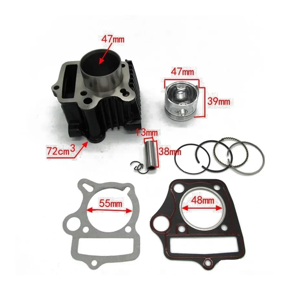 Kit pistone anello KIT PISTONE CILINDRO Universale 47MM 70CC ATV