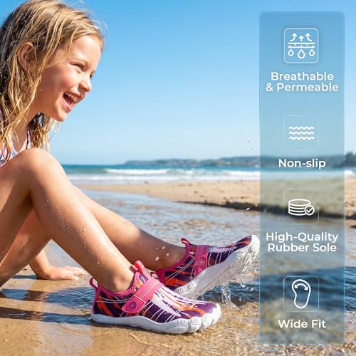 Image of SEEKWAY Barefoot Water Shoes for Kids - Wide Toe Box and Quick-Dry Sand Shoes Toddler for Hiking Swim Beach Pool Kayak Sport Accessories, Camping Essentials Must-Haves for Boys Girls Sizes