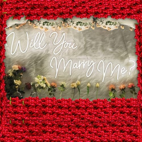 Image of Super Large Neon Signs Will You Marry Me for Wedding Proposal Marry Me Sign Led Neon Light Sign Decor for Engagement Birthday Party Bar Bedroom Wall Art for Wife 80.1X12.4INCH