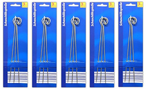 HAC24 15 Stück Schaschlikspieße BBQ-Spieße Metallspieße Fleischspieße Fleischnadel