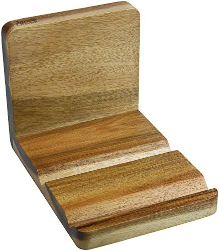 Jamie Oliver JB8801 Bakeware Range Recipe Book and Tablet Holder, Acacia Wood/Natural, 18x13x13 cm