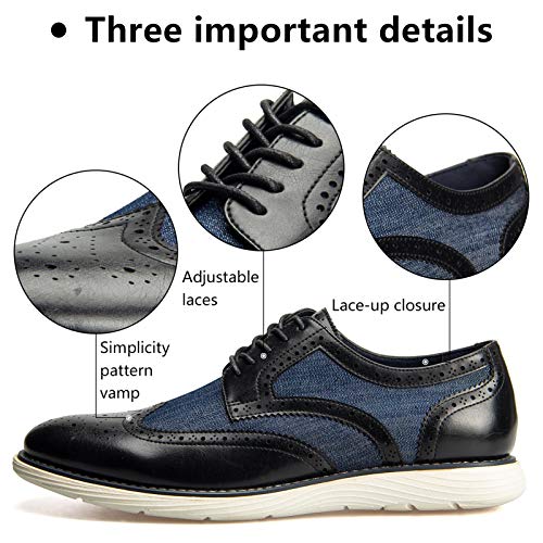 Meijiana Men's Oxford Shoes - Blue - Casual Dress Shoes2