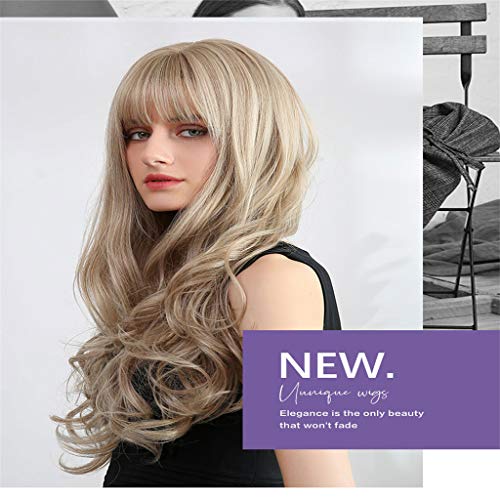 gazechimp 24 '' Mulheres Longo Ondulado Parte Média Loira Perucas