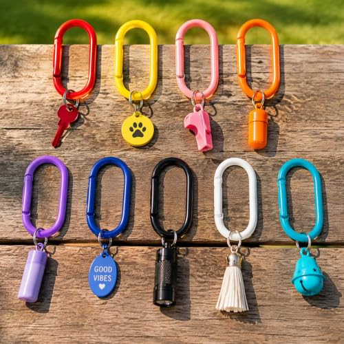 Image of Oval Spring Ring Clips, Metal Keyring Purse Clip