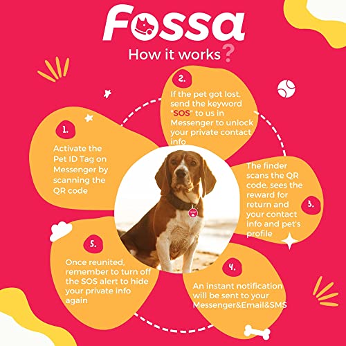 Fossa Dog Tag - Cat Tag - Pet Name Tag Smart Tracker - Unlimited Personalized Pet Id Profile - Messenger/Sms/Email Supported #TOP3