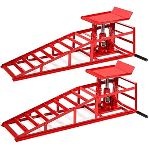 Stark USA 2-Piece Low Profile Car Ramps, 8,800 LBS Heavy-Duty Automotive Service Lift Ramps for Cars Trucks & Trailers, Garage Vehicle Maintenance Repair Ramps
