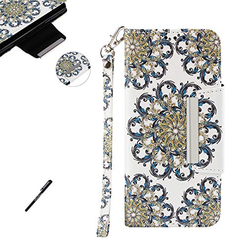 Tifightgo Flip Book Style Phone Case Phoenix Tail Painted PU Wallet Leather Cover Silicone Shell Card Slots Bumper Case with Fold Stand Support Function for Huawei Mate 10 Lite