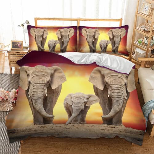 Parure de lit 240x260 éléphant jaune pour illuminer votre décoration de chambre