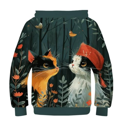 Pull à capuche chat incroyable sweat forestier pour enfant - 2