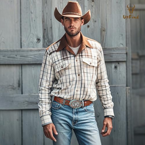 Western Leather Belt Cowboy Belt with Turquoise Buckle for Men Women Western Embossed Leather Belt for Jeans4