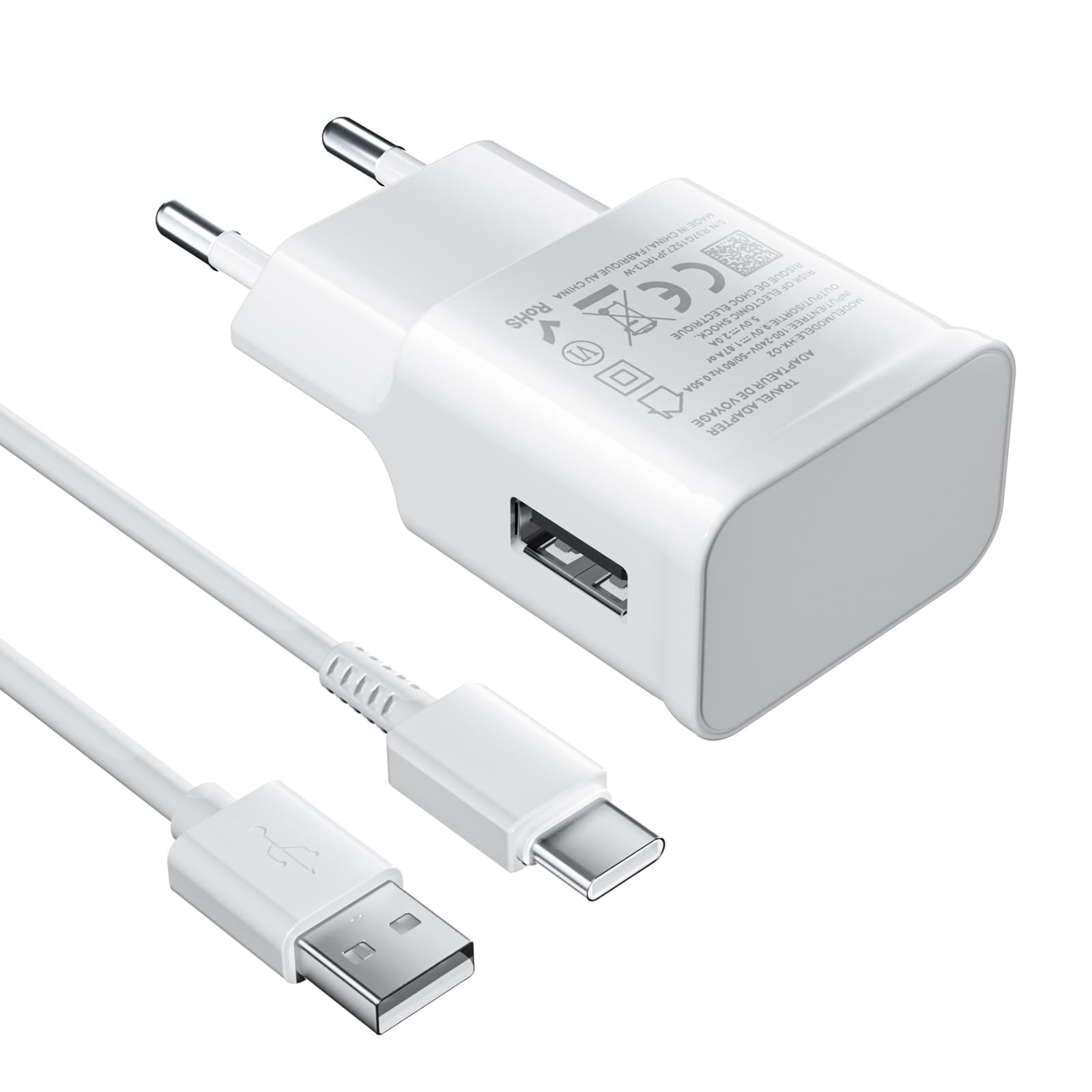 USB C Chargeur Rapide pour Samsung Galaxy A14, A13, A15, A12, 4G/5G, S10, S9, S8