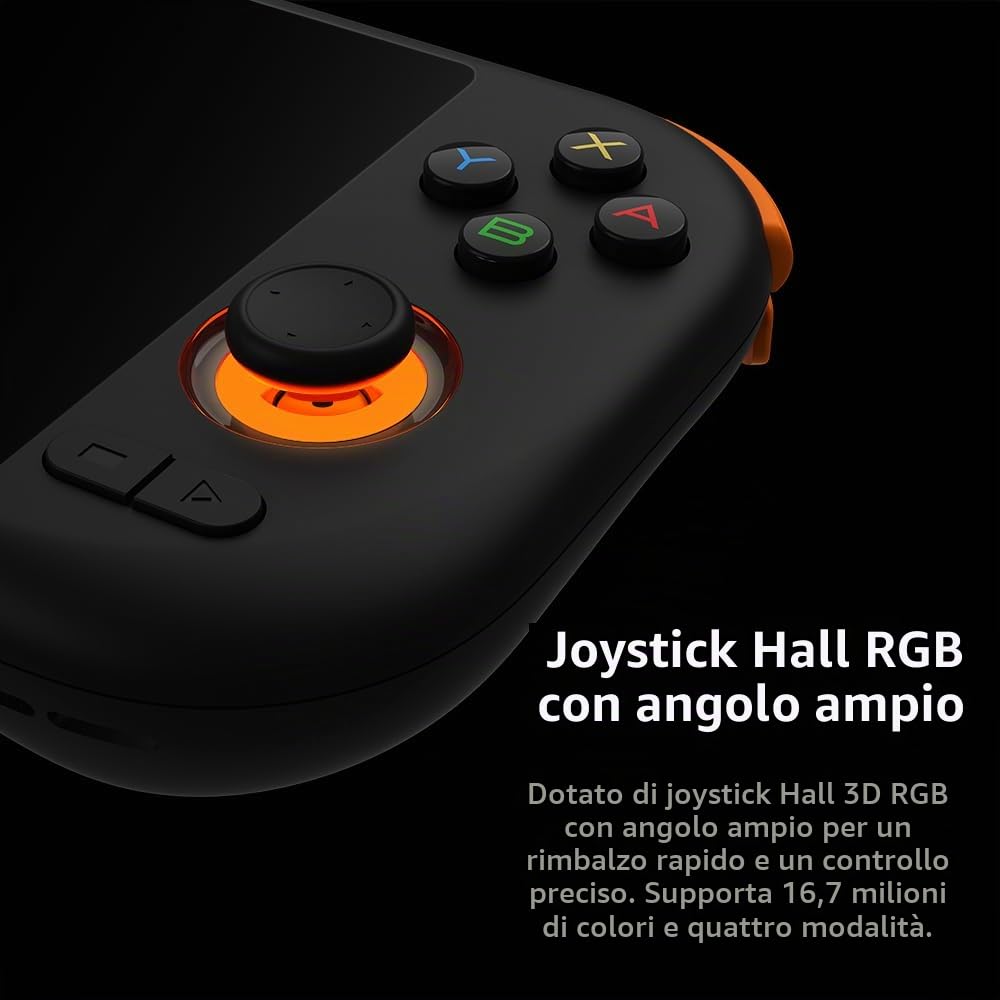MANGMI AIR X Console di gioco portatile Android, Snapdragon 662, schermo IPS FHD 1080p da 5,5 pollici, 4 GB+64 GB, joystick e trigger RGB effetto Hall, batteria 5000 mAh, Android 14 per giochi retrò e