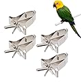 ULTECHNOVO Birds Food Vegtable Fruits Clip Feeder Devices Clip Holder Handy Cage Food Holder Parrots Supplies for Cockatiel Hamster Parrot Bird 4pcs