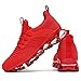 Men's Running Shoes Breathable Mesh Walking Shoes Slip on Tennis Sneakers Fashion Non Slip Work Sport Gym Cross Trainer Red
